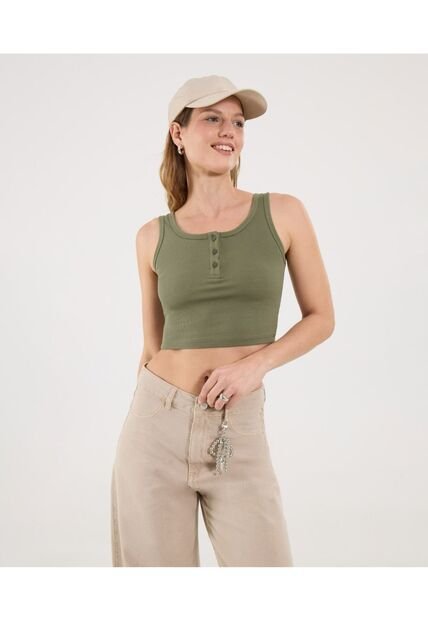 Camiseta Para Mujer Manga Sisa Cuello Redondo Color Verde Marca Ostu #40092501