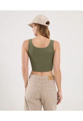 Camiseta Para Mujer Manga Sisa Cuello Redondo Color Verde Marca Ostu #40092501