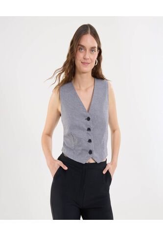 Chaleco Para Mujer Plano Color Negro Marca Ostu #40250022 Ostu