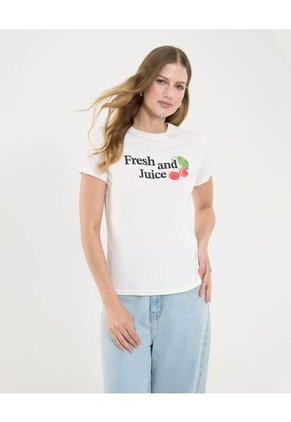 Camiseta Para Mujer Manga Corta Cuello Redondo Color Arena Marca Ostu #40092440