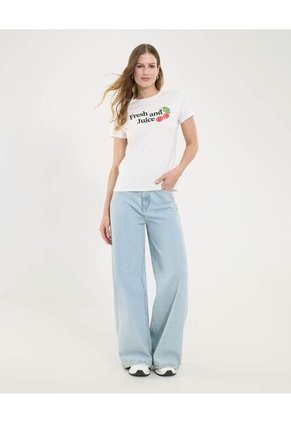 Camiseta Para Mujer Manga Corta Cuello Redondo Color Arena Marca Ostu #40092440