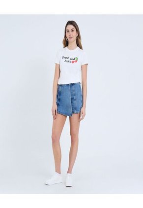 Camiseta Para Mujer Manga Corta Cuello Redondo Color Arena Marca Ostu #40092440