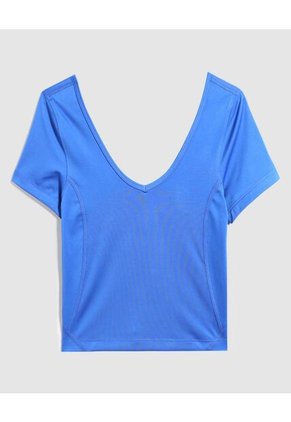 Camiseta Para Mujer Manga Corta Color Azul  Marca Ostu #40092082