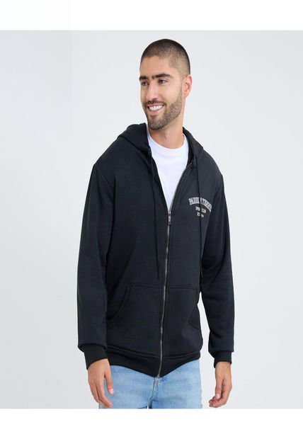 Buzo Para Hombre Zipper Color Negro Marca Ostu #60060501