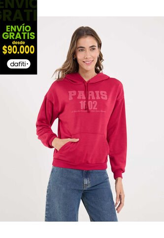 Buzo Para Mujer Hoodie Color Rojo Marca Ostu #40060461 Ostu