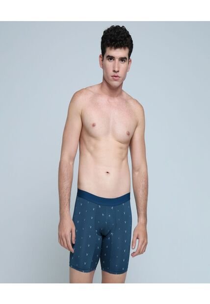 Boxer Para Hombre Filete Medio Microfibra Color Azul  Marca Ostu #60000417