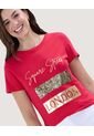 Camiseta Para Mujer Manga Corta Color Rojo Marca Ostu #40092220 de Ostu