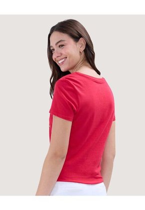 Camiseta Para Mujer Manga Corta Color Rojo Marca Ostu #40092220
