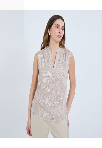 Blusa Para Mujer Manga Sisa Color Beige Marca Ostu #40121149