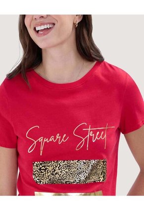 Camiseta Para Mujer Manga Corta Color Rojo Marca Ostu #40092220