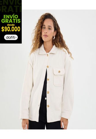 Chaqueta Para Mujer Trucker Color Beige Marca Ostu #40080240 Ostu