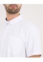 Camisa  Para Hombre Manga Corta Con Bolsillo Cuello Casual M Color Blanco Marca Ostu #60010894 de Ostu