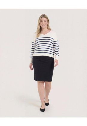 Saco Para Mujer Cuello V Color Azul  Marca Ostu #40330078
