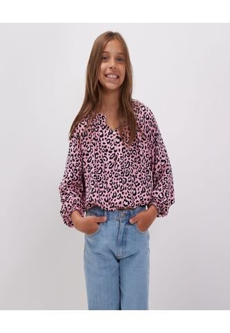 Blusa Para Niña Manga Larga Color Rosado  Marca Ostu #90120039 Ostu
