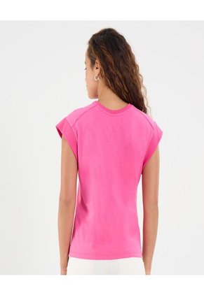 Camiseta Para Mujer Manga Sisa Cuello Redondo Color Rosado Marca Ostu #40092436