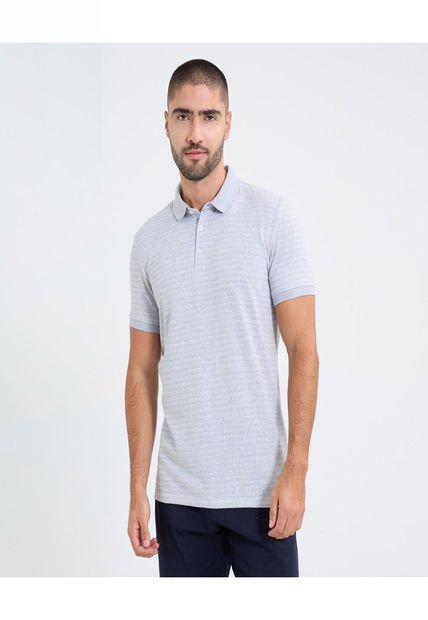 Polo Para Hombre Cuello Tejido Sin Bolsillo Color Gris Marca Ostu #60110760