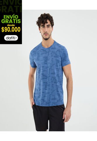 Camiseta Para Hombre Manga Corta Cuello Redondo Color Azul Marca Ostu #60091656 Ostu