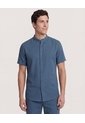 Camisa  Para Hombre Manga Corta Sin Bolsillo Cuello N Color Azul Marca Ostu #60010910 de Ostu