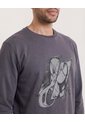 Buzo  Para Hombre Cuello Redondo Color Gris Marca Ostu #60060624 de Ostu