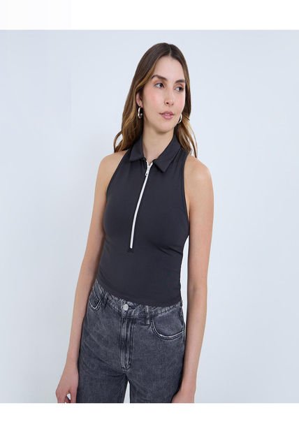 Polo Para Mujer Manga Sisa Color Negro Marca Ostu #40110168