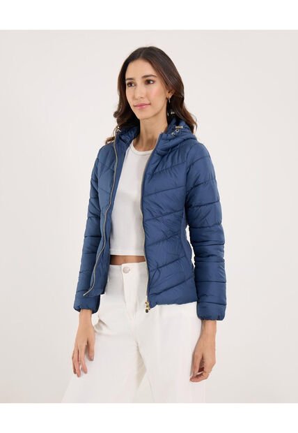 Chaqueta Para Mujer Acolchada Color Azul Oscuro Marca Ostu #40080198