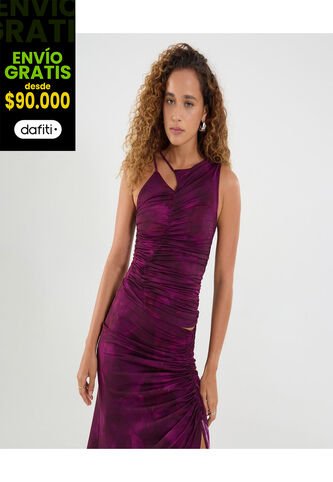 Camiseta Para Mujer Manga Sisa Cuello Redondo Color Vino Marca Ostu #40092498 Ostu