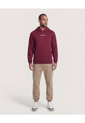 Buzo  Para Hombre Hoodie Color Vino Marca Ostu #60060627