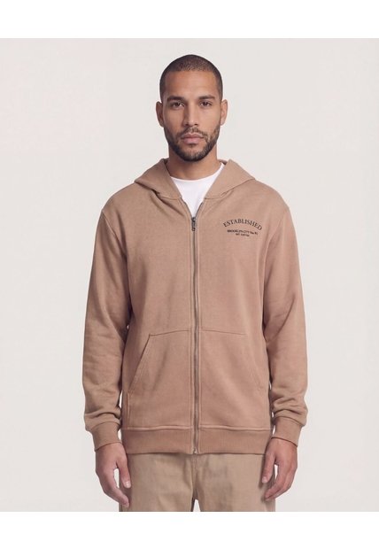 Buzo  Para Hombre Zipper Color Café Marca Ostu #60060608