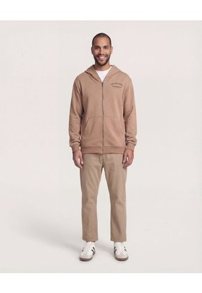 Buzo  Para Hombre Zipper Color Café Marca Ostu #60060608