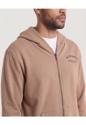 Buzo  Para Hombre Zipper Color Café Marca Ostu #60060608
