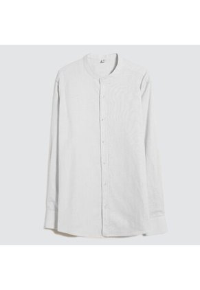 Camisa Para Hombre Manga Larga Sin Bolsillo Color Blanco Marca Ostu #60010623