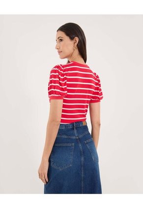 Camiseta Para Mujer Manga Corta Moda Color Rojo Marca Ostu #40092600