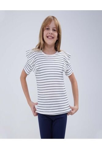 Camiseta Para Niña Manga Corta Color Azul  Marca Ostu #90090216 Ostu