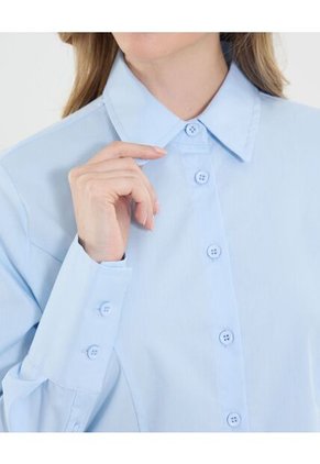 Camisa Para Mujer Manga Larga Color Celeste Marca Ostu #40010310