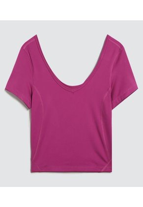 Camiseta Para Mujer Ostu Color Fucsia Material 89% Poliéster 11% Elastano