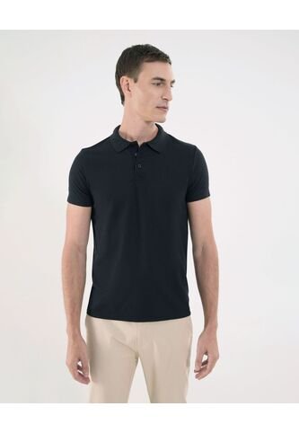 Polo Para Hombre Cuello Tejido Sin Bolsillo Color Negro Marca Ostu #60110580 Ostu