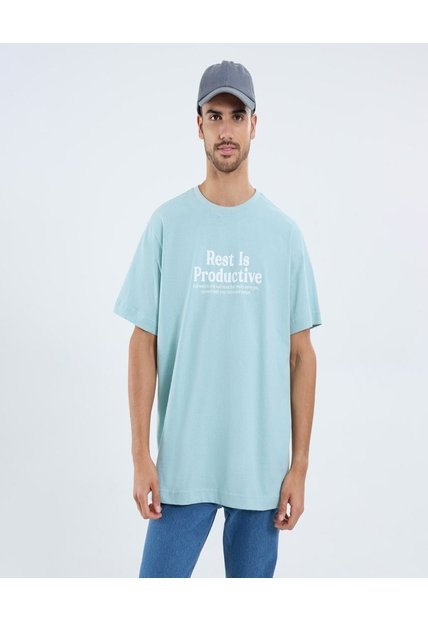 Camiseta Para Hombre Manga Corta Cuello Redondo Color Azul Marca Ostu #60091647
