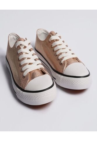 Tenis Para Mujer Canvas Color Dorado Marca Ostu #40720146 Ostu