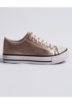 Tenis Para Mujer Canvas Color Dorado Marca Ostu #40720146