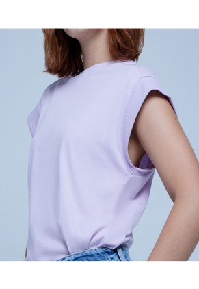 Camiseta Para Mujer Ostu Color Lila Material Algodón 100%