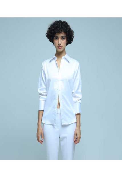 Camisa Para Mujer Ostu Color Blanco Material Poliéster 100%