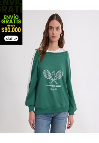 Buzo Para Mujer Cuello Redondo Color Verde Marca Ostu #40060451 Ostu