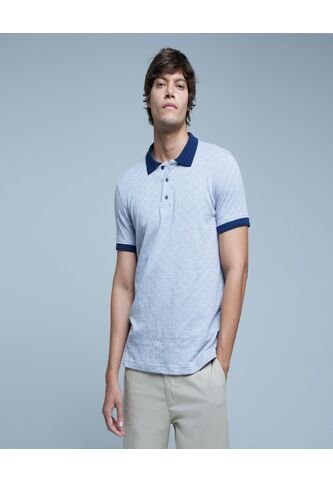 Polo Para Hombre Cuello Tejido Sin Bolsillo Color Gris  Marca Ostu #60110658 Ostu