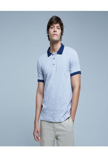 Polo Para Hombre Cuello Tejido Sin Bolsillo Color Gris  Marca Ostu #60110658