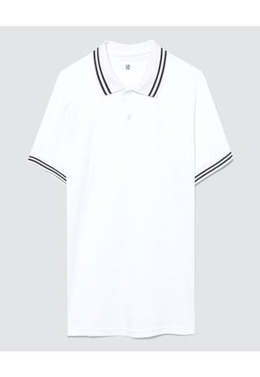 Polo Para Hombre Cuello Tejido Sin Bolsillo Color Blanco Marca Ostu #60110533