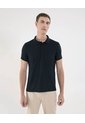 Polo Para Hombre Cuello Tejido Sin Bolsillo Color Negro Marca Ostu #60110740 de Ostu