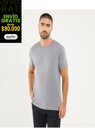Camiseta Para Hombre Manga Corta Cuello Redondo Color Gris Marca Ostu #60091653 Ostu