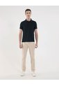 Polo Para Hombre Cuello Tejido Sin Bolsillo Color Negro Marca Ostu #60110740 de Ostu