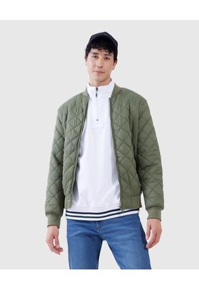 Chaqueta Para Hombre Bomber Color Verde Marca Ostu #60080107