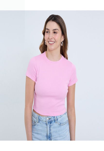 Camiseta Para Mujer Crop Top Color Rosa Marca Ostu #40092336